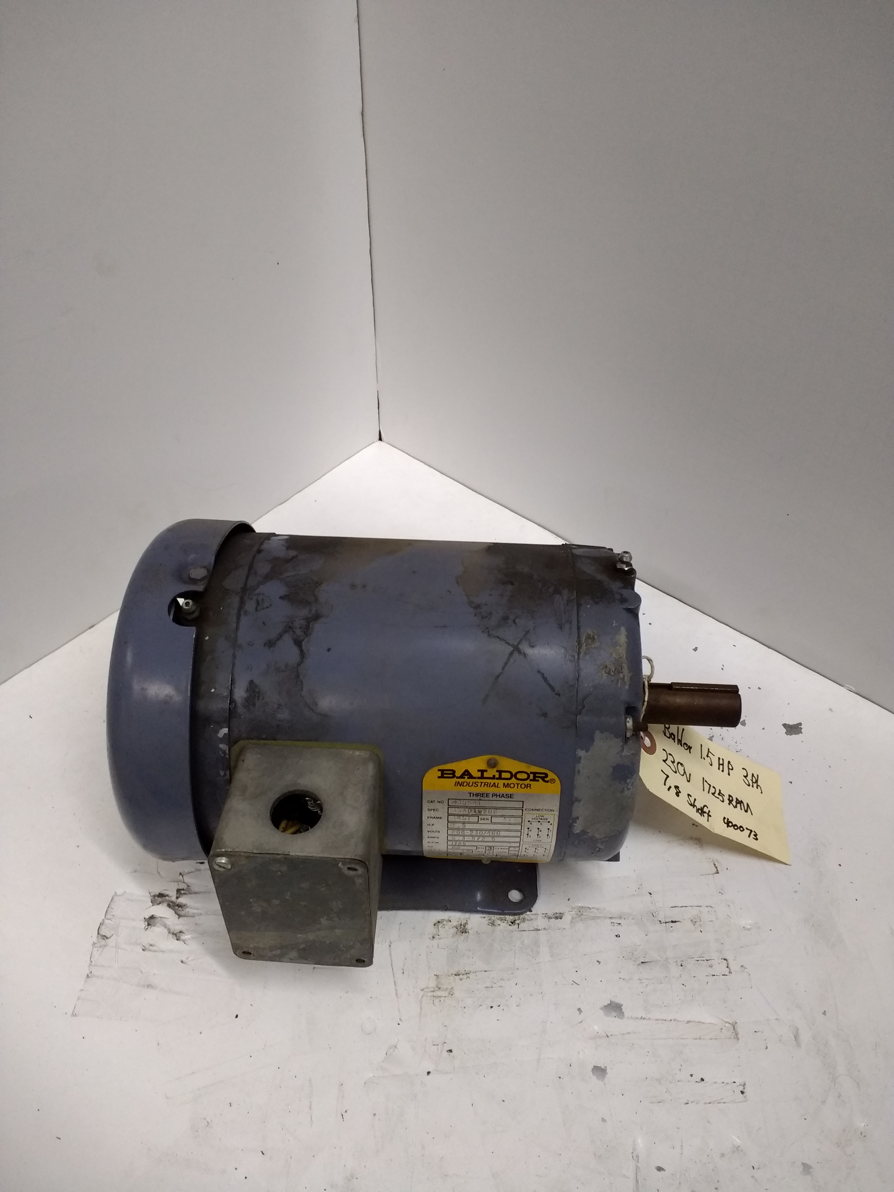 Baldor 1-1/2 HP 3 Phase Motor Image
